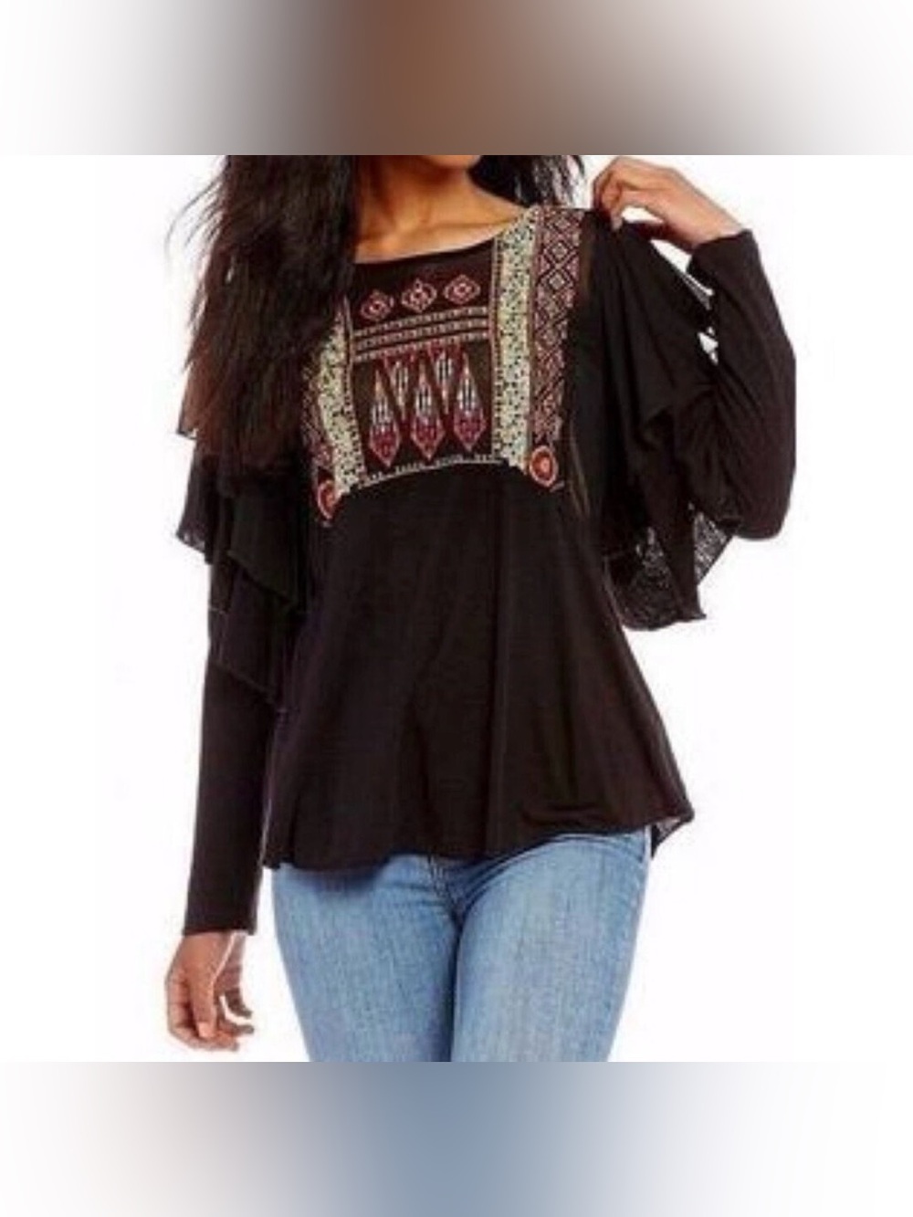 NWT FREE PEOPLE la cieniga embroidered top